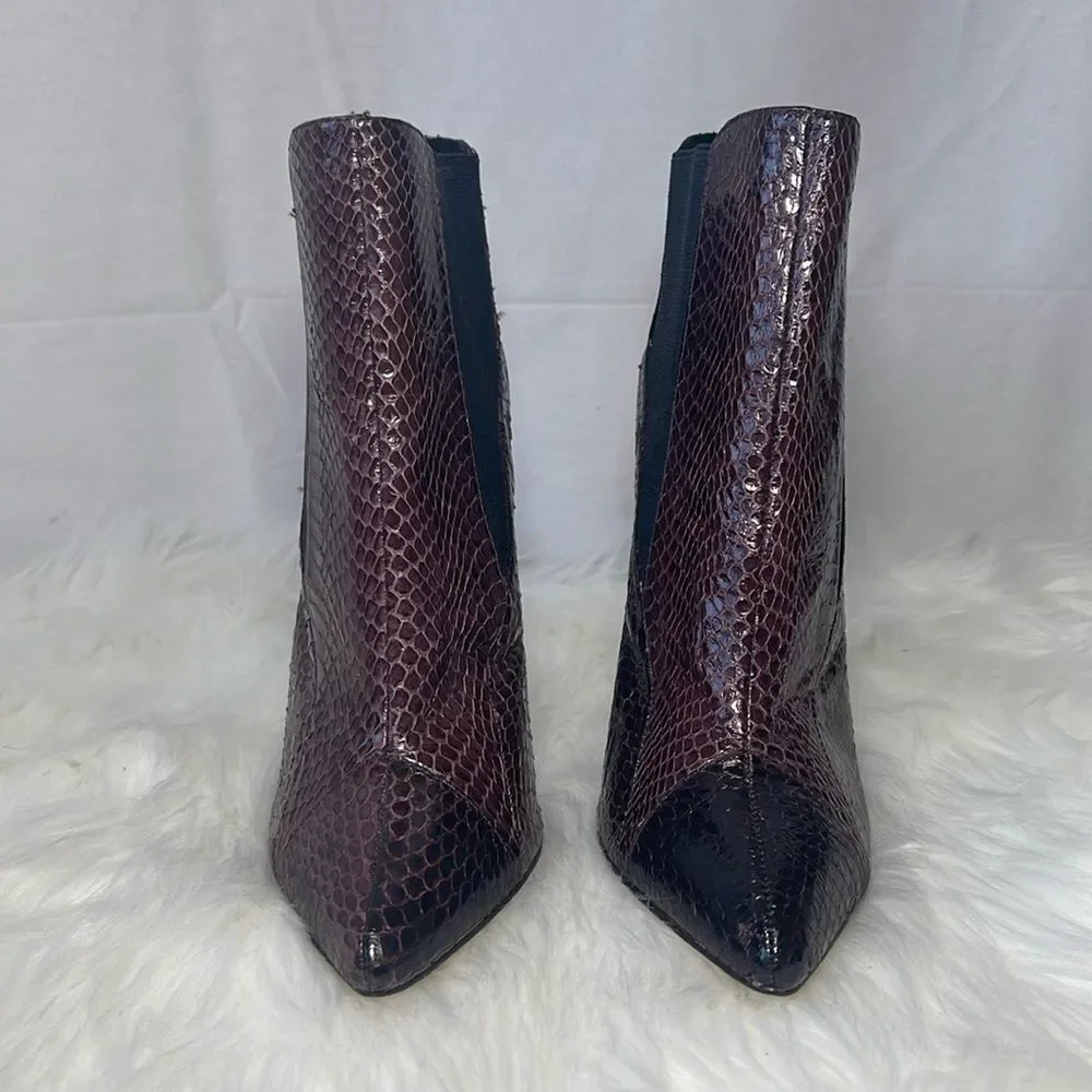 Ava & Aiden Purple/Black Snake High Heeled‎ Booties Sz 8.5